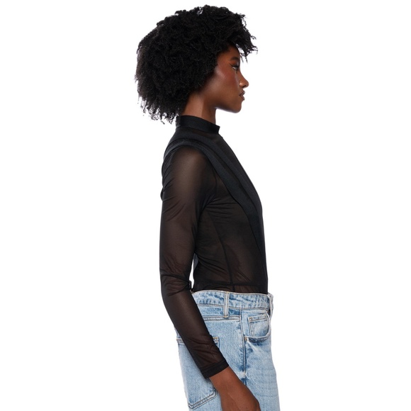 AKIRA, On The Money Mesh Paneled Cutouts Contour Bodysuit, Size L - Picture 8 of 11